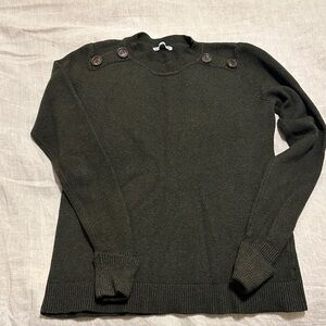Pink Clover Dark Green Button Detail Sweater